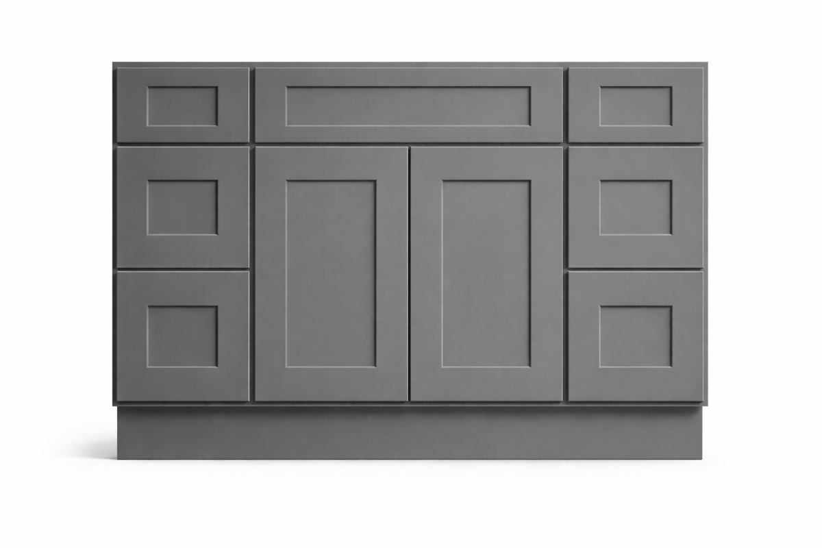 Shaker Style Vanity Combination Six Drawer w/ Butt Doors in SW7067 Cityscape