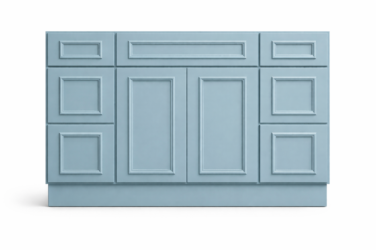 CRP-10161 Style Vanity Combination Six Drawer w/ Butt Doors in SW7613 Aquasphere
