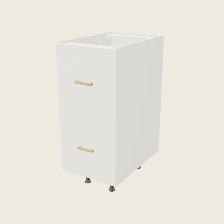 Palermo Gloss White Two Drawer Vanity Base - 2VDB15 — 2020 catalog rendering; finish and installed options are illustrative