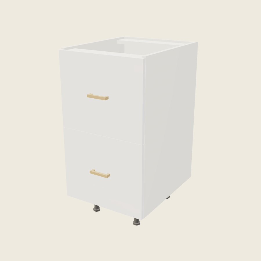Palermo Gloss White Two Drawer Vanity Base - 2VDB18 — 2020 catalog rendering; finish and installed options are illustrative