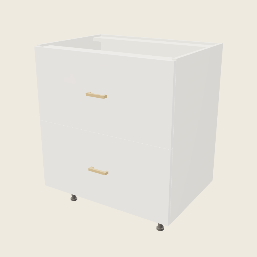 Palermo Gloss White Two Drawer Vanity Base - 2VDB30 — 2020 catalog rendering; finish and installed options are illustrative
