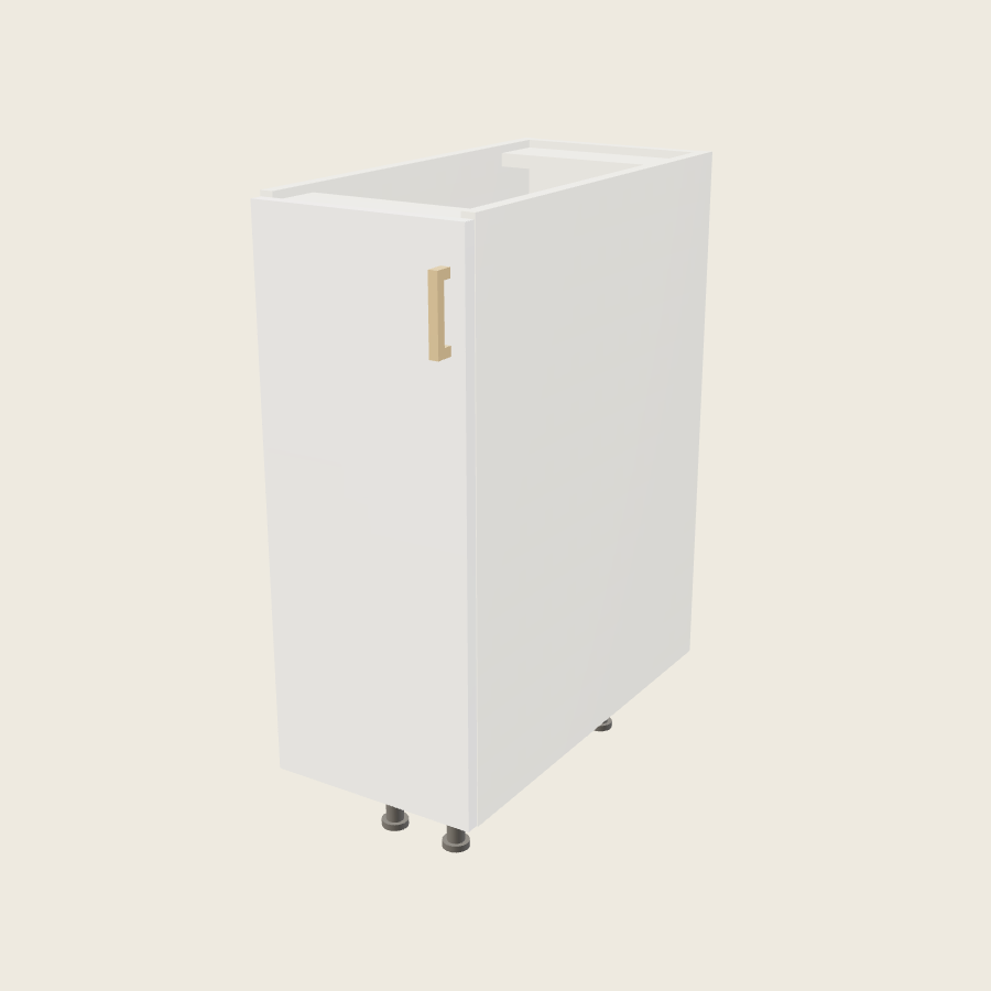 Palermo Gloss White Full Height Single Door Base Cabinet - B12FH — 2020 catalog rendering; left-hand arrangement shown; finish and installed options are illustrative