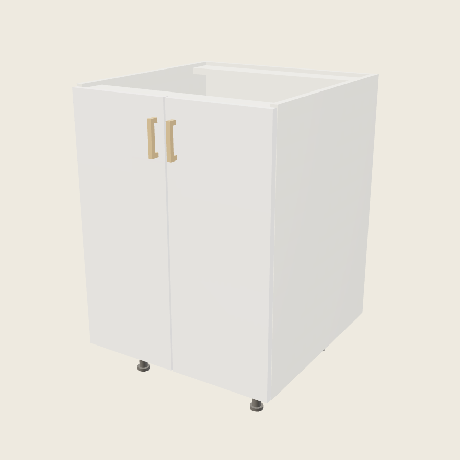 Palermo Gloss White Full Height Two Door Base - B24FH — 2020 catalog rendering; finish and installed options are illustrative