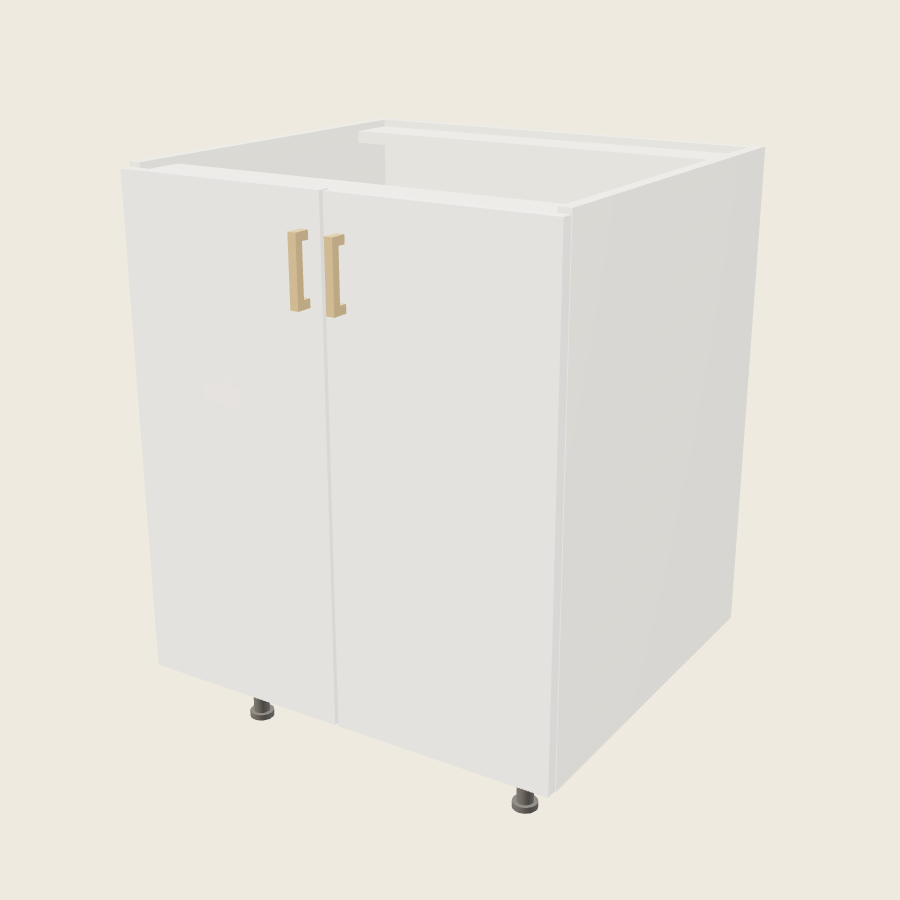 Palermo Gloss White Full Height Two Door Base - B27FH — 2020 catalog rendering; finish and installed options are illustrative