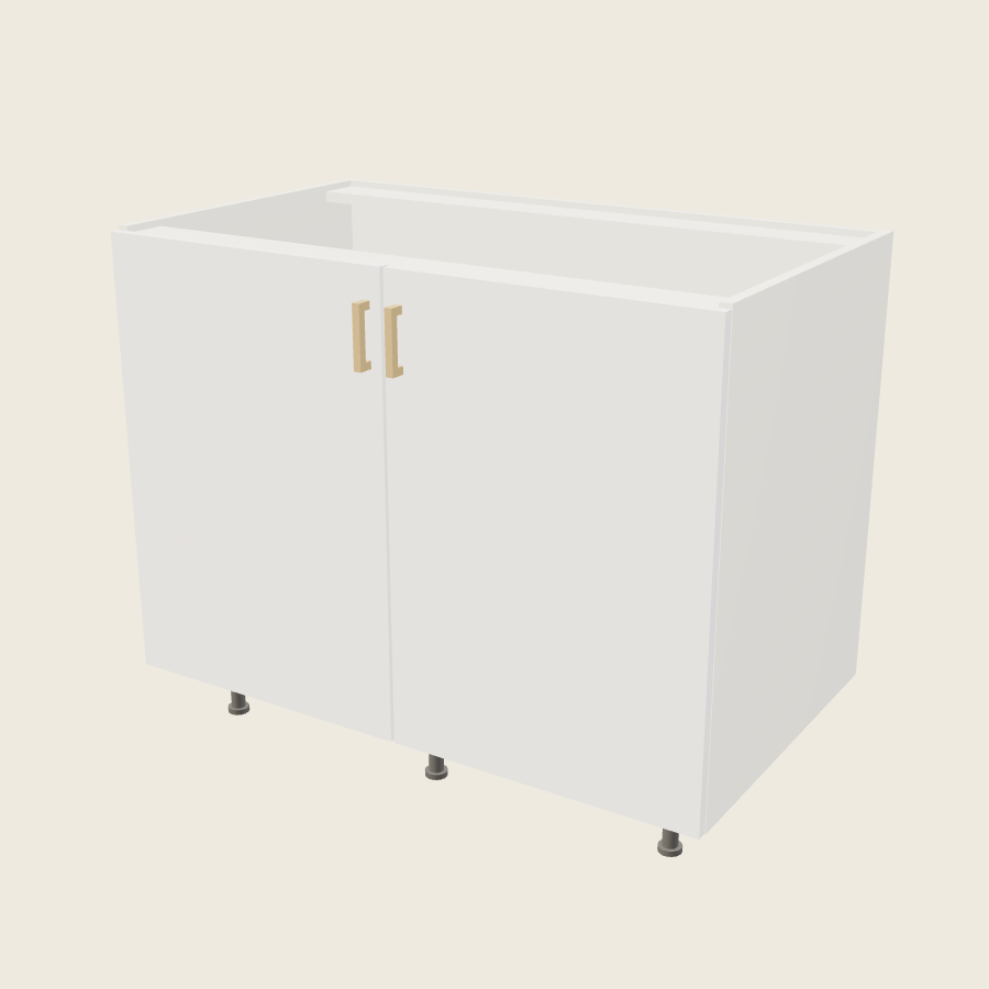 Palermo Gloss White Full Height Two Door Base - B42FH — 2020 catalog rendering; finish and installed options are illustrative