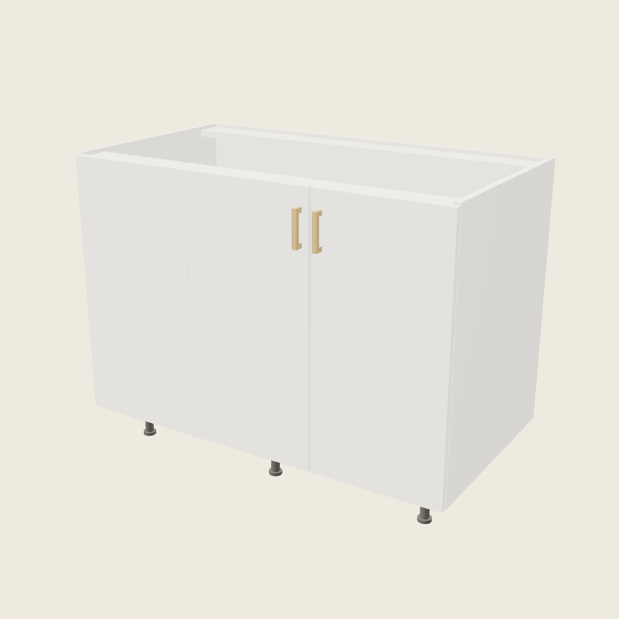 Palermo Gloss White Double Door Blind Base Corner Cabinet - BBC52/55FH — 2020 catalog rendering; left-hand arrangement shown; finish and installed options are illustrative