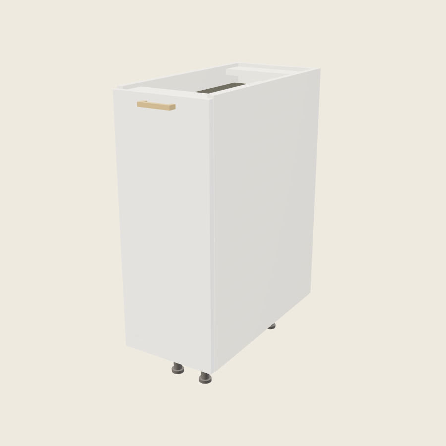 Palermo Gloss White Full Height Door Bases with Organizer Pullout - BPO12FH — 2020 catalog rendering; finish and installed options are illustrative