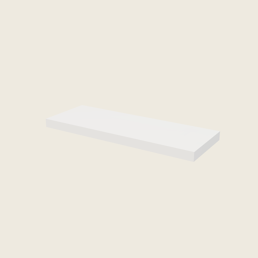 Palermo Gloss White Floating Shelf - FS36 — 2020 catalog rendering; finish and installed options are illustrative