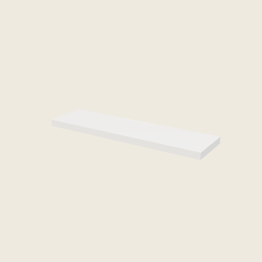 Palermo Gloss White Floating Shelf - FS48 — 2020 catalog rendering; finish and installed options are illustrative
