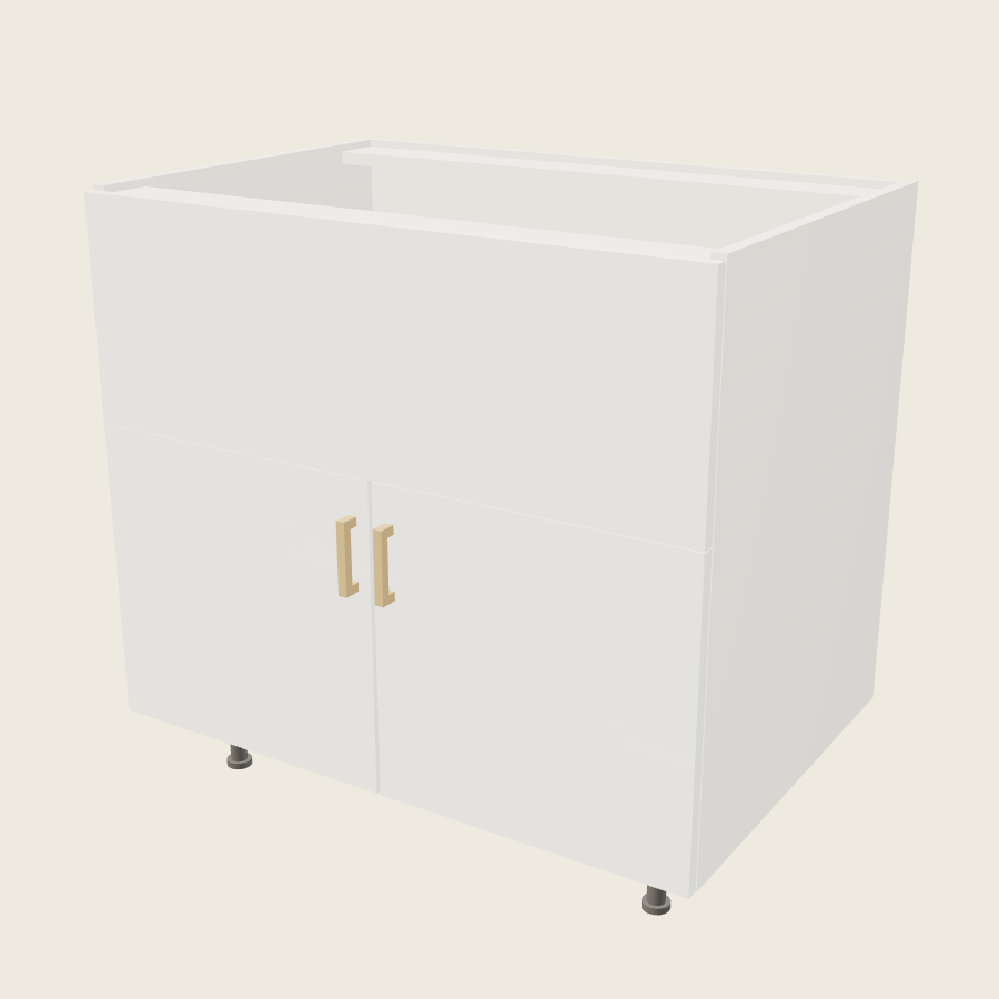 Palermo Gloss White Farm Sink Base - FSB36 — 2020 catalog rendering; finish and installed options are illustrative