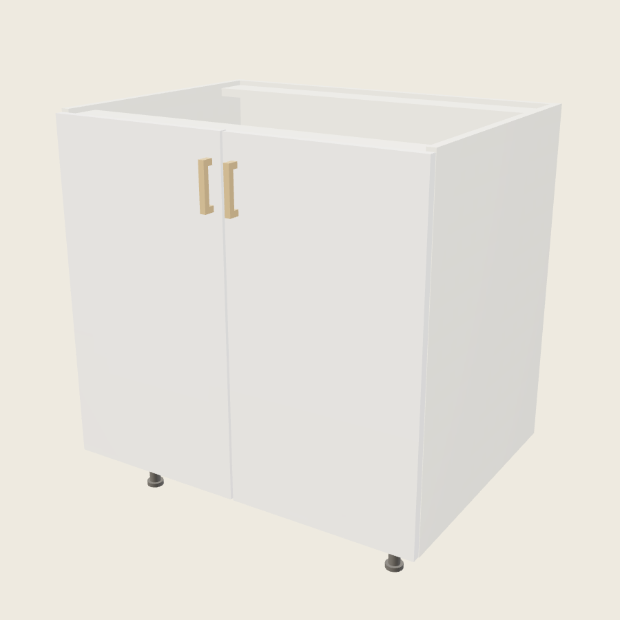 Palermo Gloss White Full Height Double Door Sink Base - SB33FH — 2020 catalog rendering; finish and installed options are illustrative