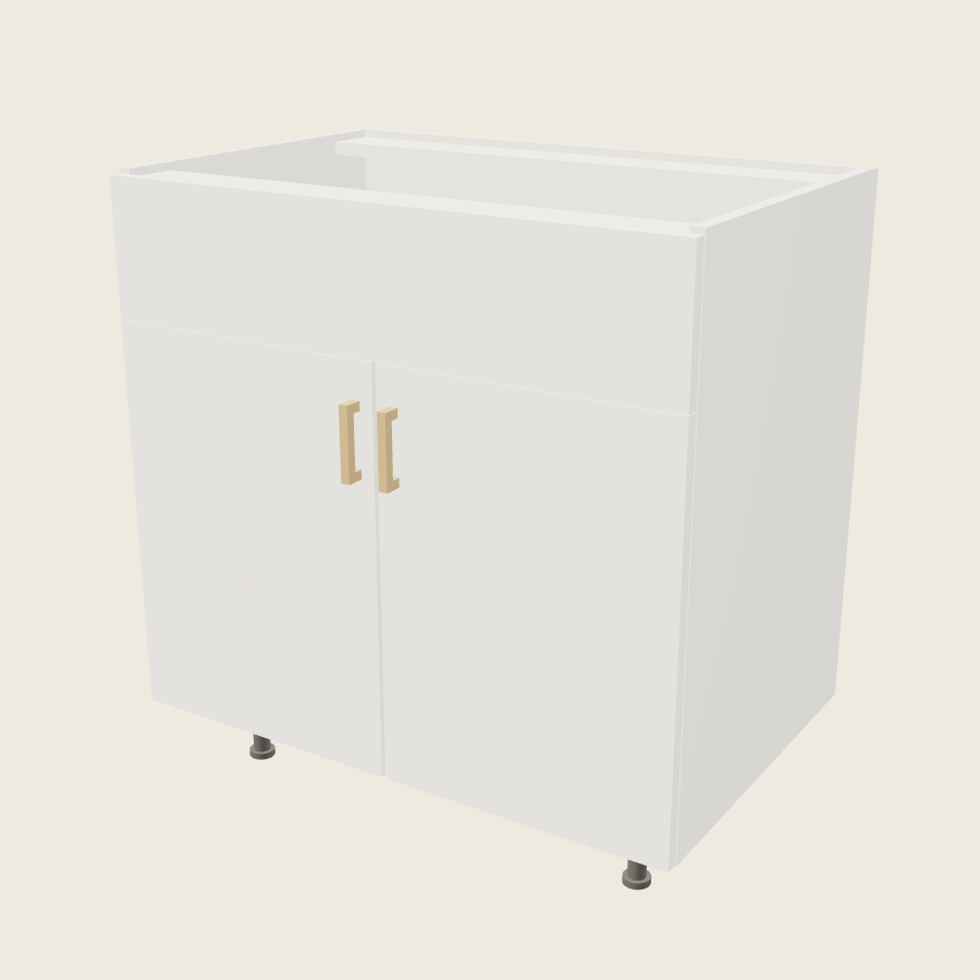 Palermo Gloss White Double Door Single False Drawer Front Vanity Sink Base - VSB33 — 2020 catalog rendering; finish and installed options are illustrative