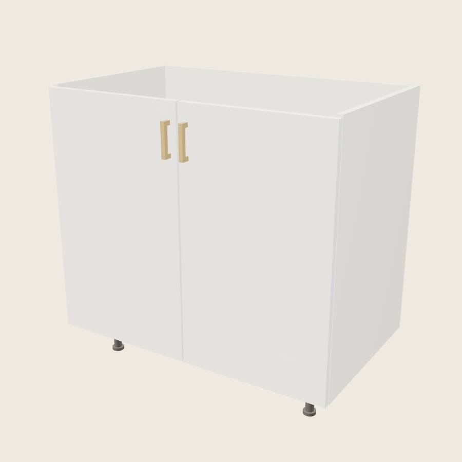 Palermo Gloss White Double Door Vanity Sink Base - VSB36FH — 2020 catalog rendering; finish and installed options are illustrative