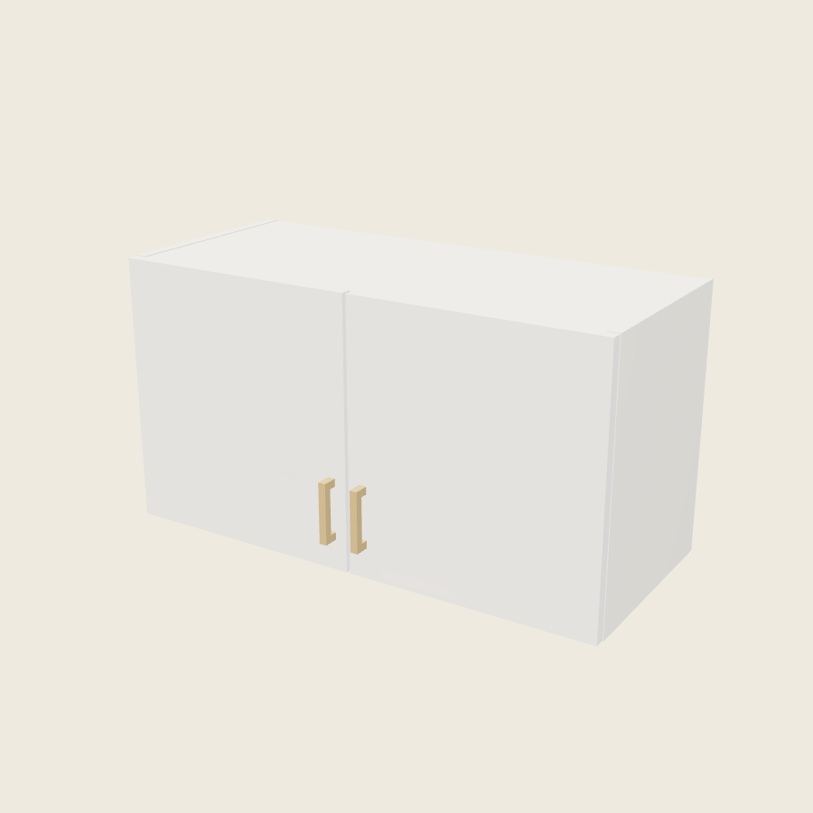 Palermo Gloss White Double Door Wall Cabinet - W3318 — 2020 catalog rendering; finish and installed options are illustrative
