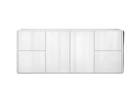 Single Bowl w/ 4 Drawers - High Gloss White