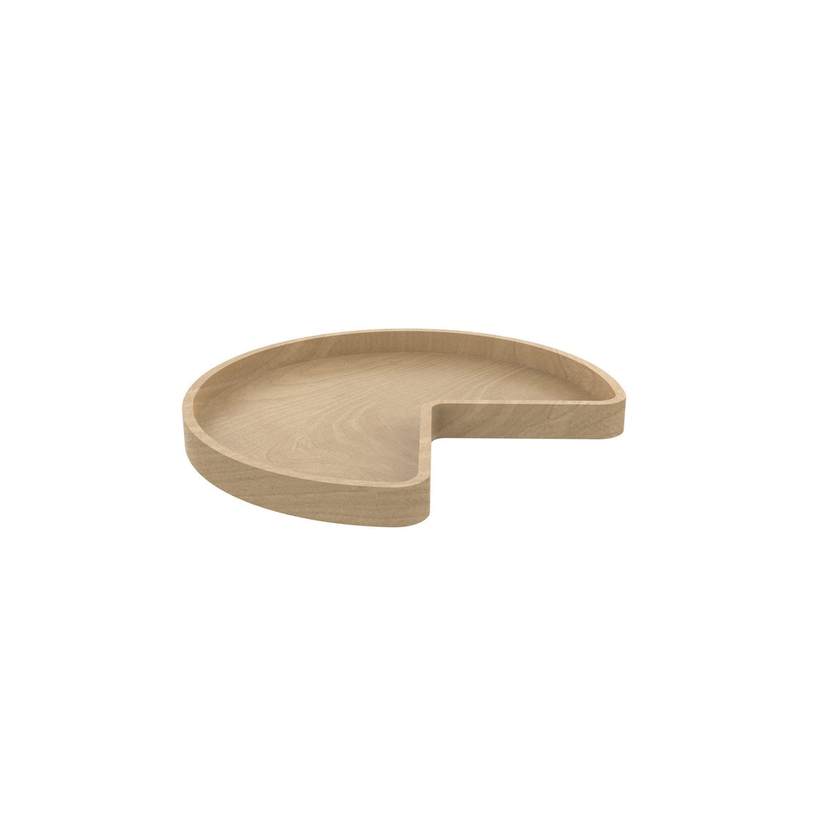 r066 | LD-4BW-401-28-SBS-1 | 28" Banded Wood Kidney Shape Lazy Susan Single Shelf with Steel Bearing