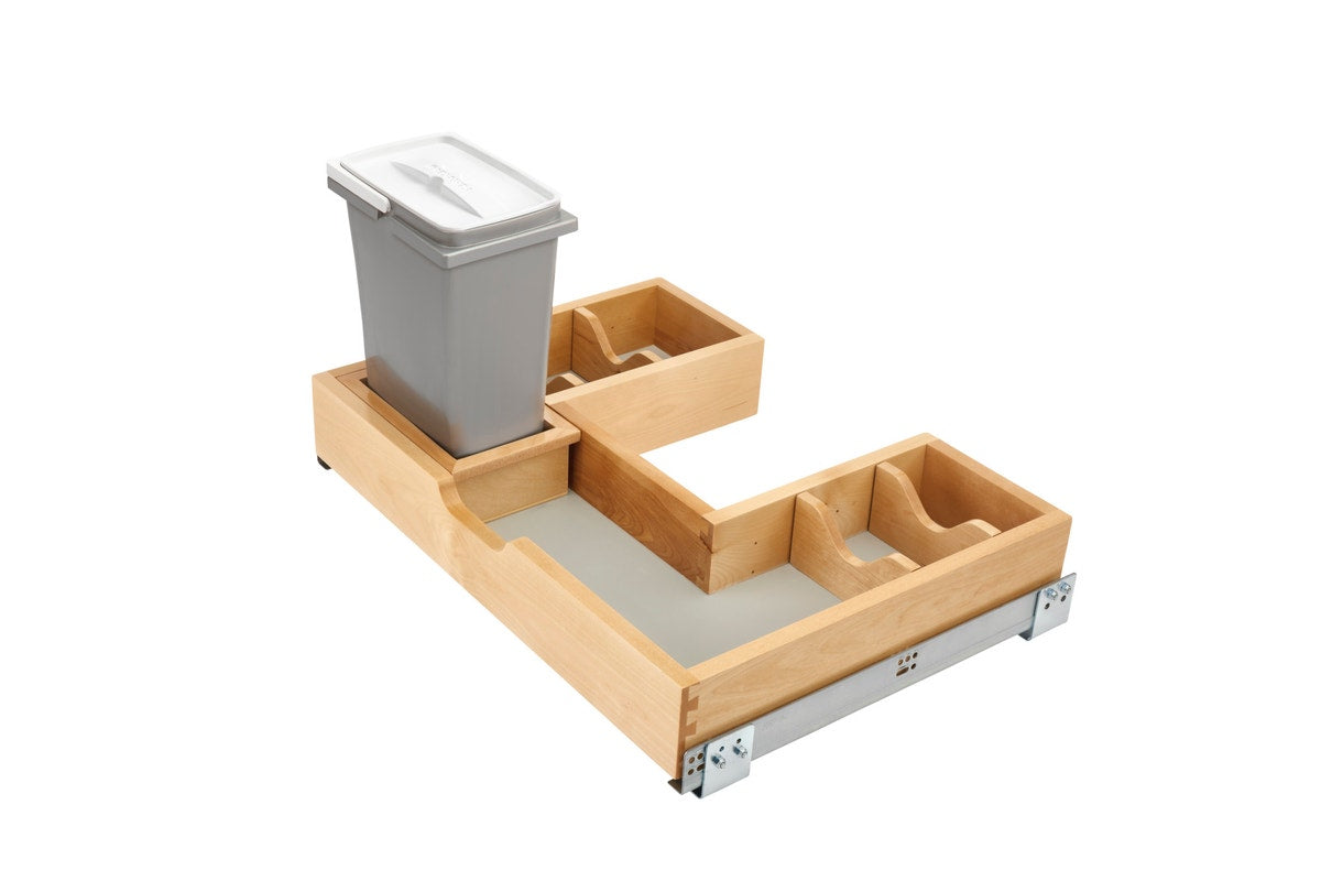 r083 | 486-30VSBSC-BM-1 | Bottom Mount Vanity Cabinet U-Shaped Pullout Organizer with 8 qt. Waste Container