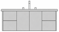 Halo 60" Single Bowl Vanity w/ 4 Drawers