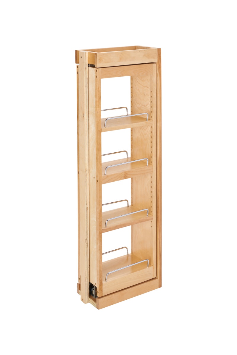 r008 | 432-WFBBSC36-6C | 6" Tiered Wall Filler Between Cabinet Pullout w/ Ball Bearing Soft-Close (36"H Wall Cabinets)
