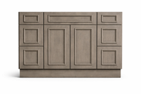 CRP-10161 Style Vanity Combination Six Drawer w/ Butt Doors in Ashen