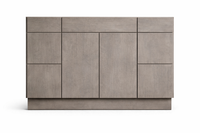Slab Style Vanity Combination Six Drawer w/ Butt Doors in Ashen
