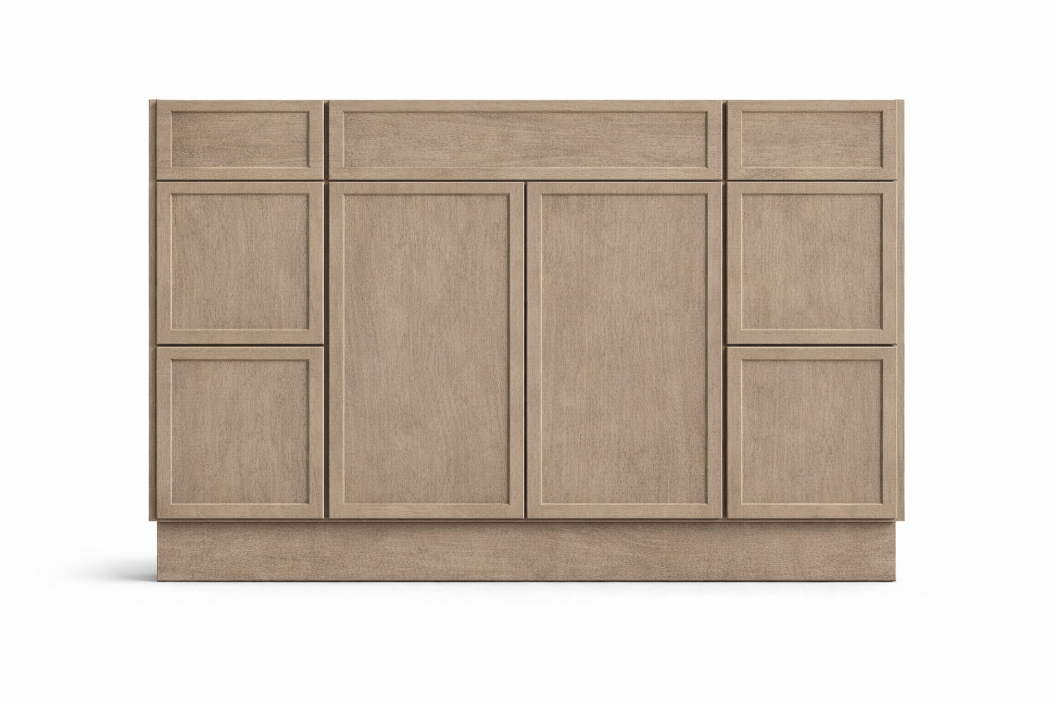 Slim Shaker Style Vanity Combination Six Drawer w/ Butt Doors in Portabella