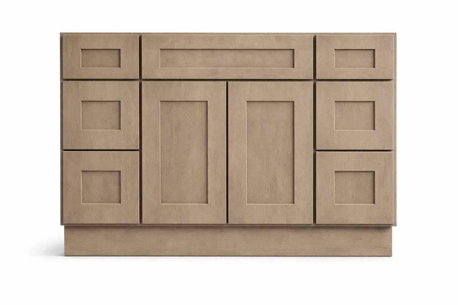 Shaker Style Vanity Combination Six Drawer w/ Butt Doors in Portabella