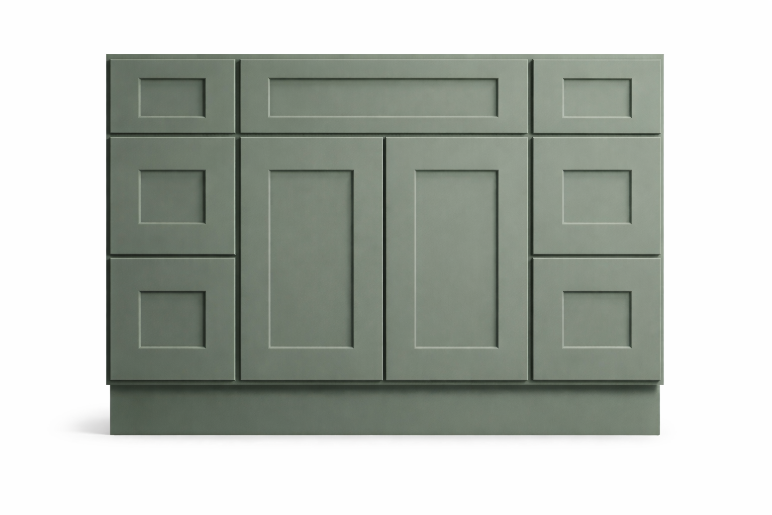 Shaker Style Vanity Combination Six Drawer w/ Butt Doors in SW6207 Retreat
