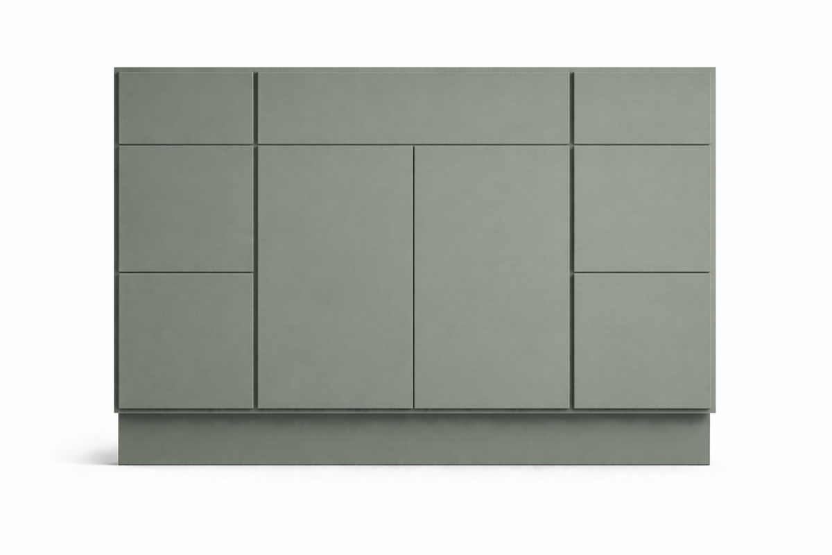 Slab Style Vanity Combination Six Drawer w/ Butt Doors in SW6207 Retreat