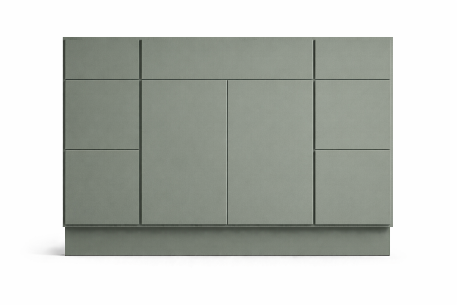 Slab Style Vanity Combination Six Drawer w/ Butt Doors in SW6207 Retreat