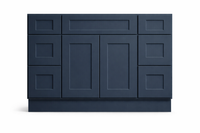 Shaker Style Vanity Combination Six Drawer w/ Butt Doors in SW6244 Naval