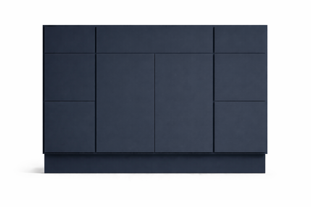 Slab Style Vanity Combination Six Drawer w/ Butt Doors in SW6244 Naval