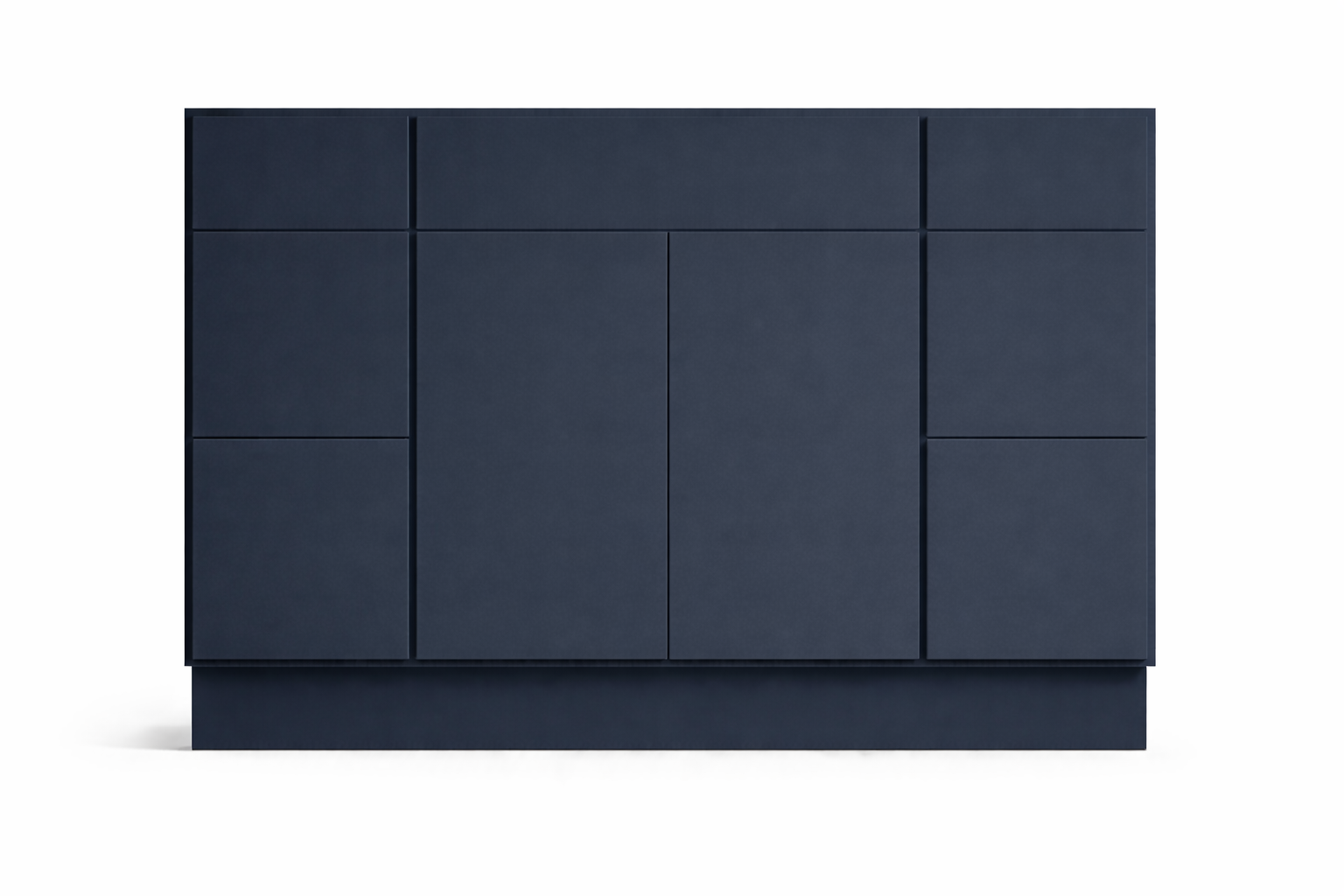 Slab Style Vanity Combination Six Drawer w/ Butt Doors in SW6244 Naval