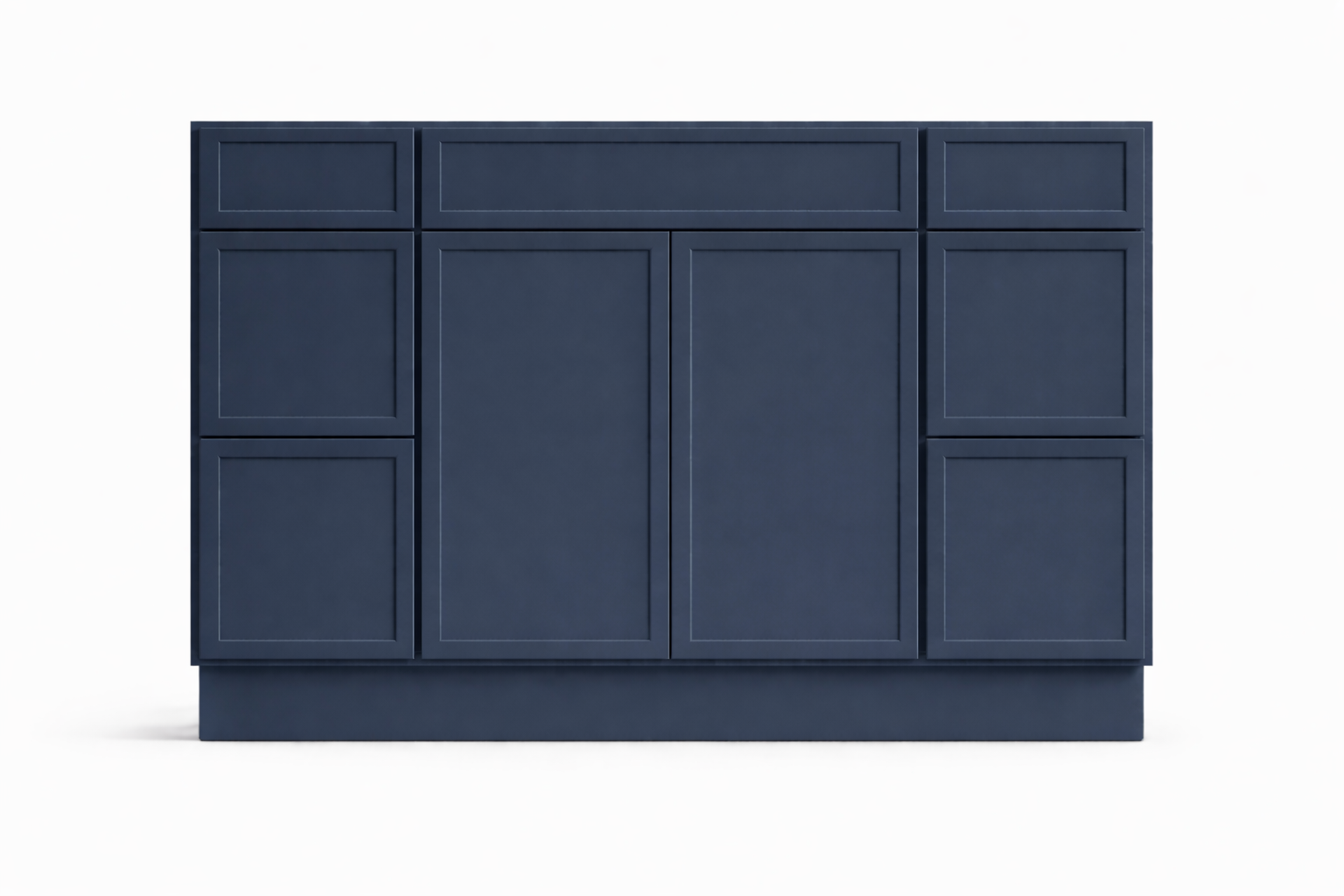 Slim Shaker Style Vanity Combination Six Drawer w/ Butt Doors in SW6244 Naval