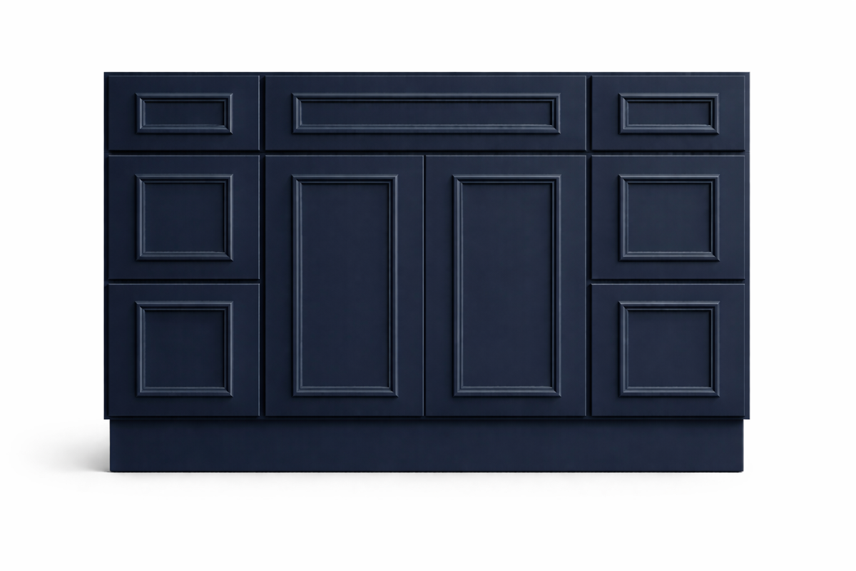 CRP-10161 Style Vanity Combination Six Drawer w/ Butt Doors in SW6244 Naval