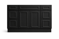 CRP-10161 Style Vanity Combination Six Drawer w/ Butt Doors in SW6258 Tricorn Black
