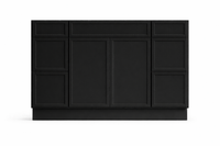 Slim Shaker Style Vanity Combination Six Drawer w/ Butt Doors in SW6258 Tricorn Black