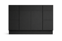 Slab Style Vanity Combination Six Drawer w/ Butt Doors in SW6258 Tricorn Black