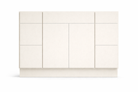 Slab Style Vanity Combination Six Drawer w/ Butt Doors in SW7010 White Duck