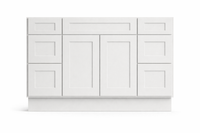 Shaker Style Vanity Combination Six Drawer w/ Butt Doors in SW7005 Pure White
