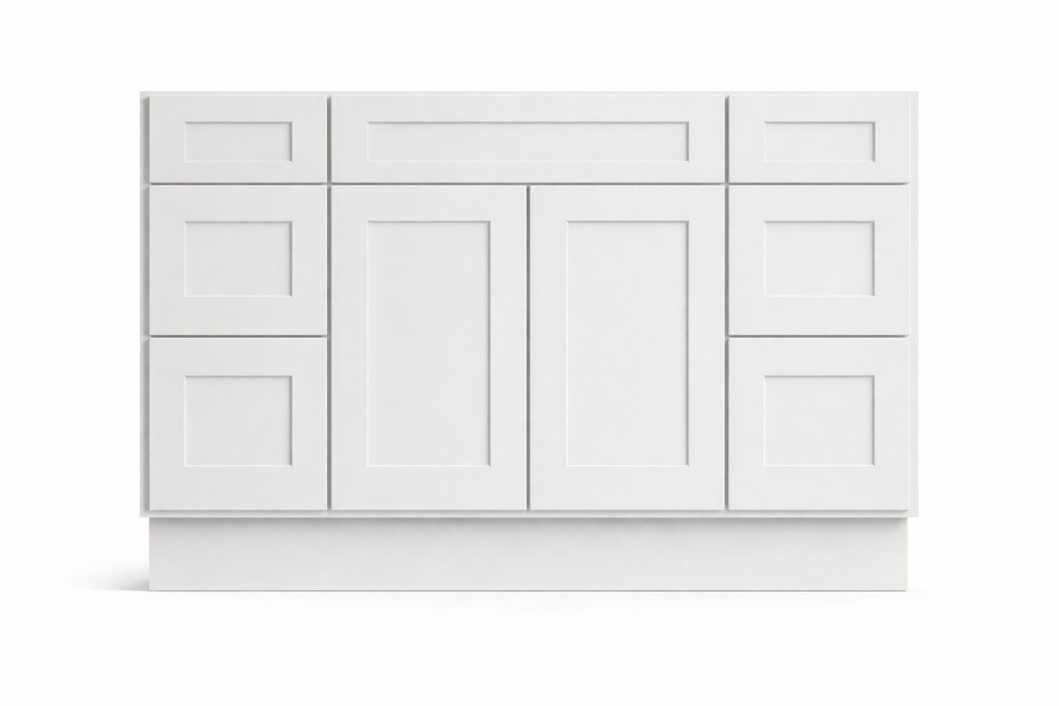 Shaker Style Vanity Combination Six Drawer w/ Butt Doors in SW7005 Pure White