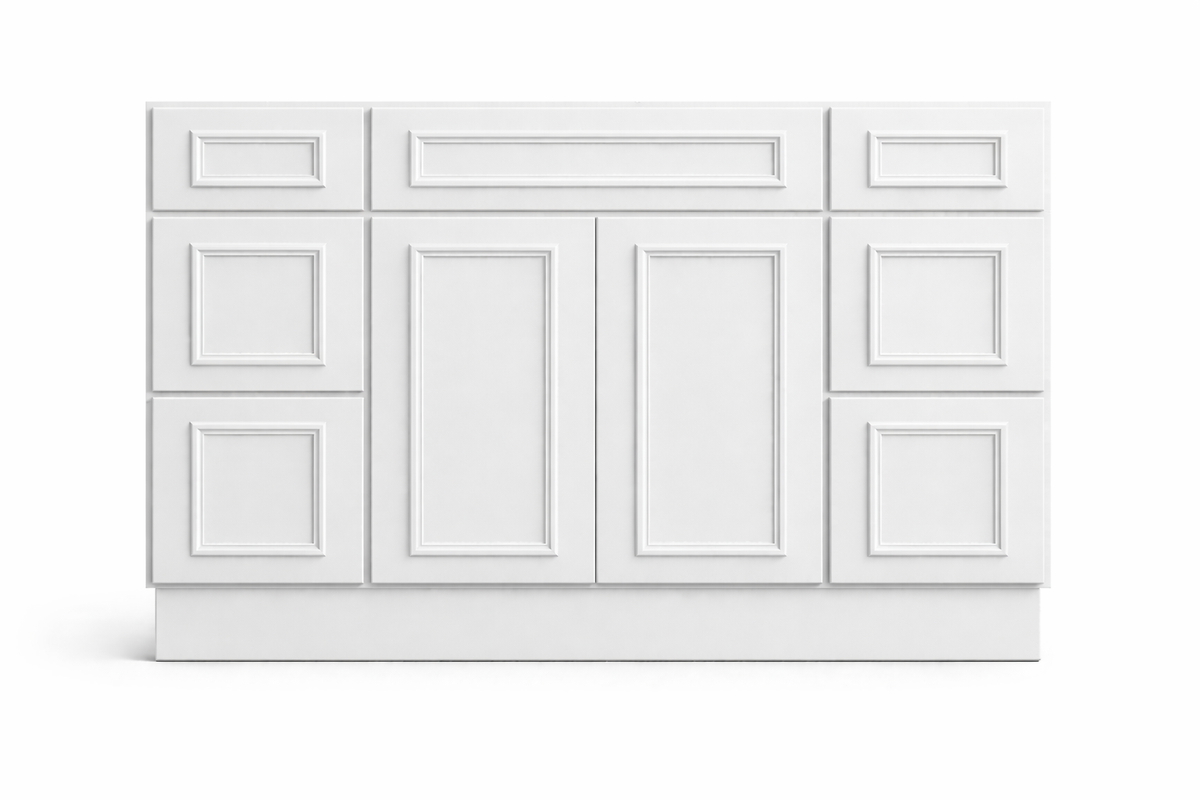 CRP-10161 Style Vanity Combination Six Drawer w/ Butt Doors in SW7005 Pure White