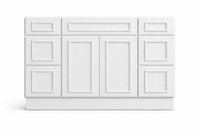 CRP-10161 Style Vanity Combination Six Drawer w/ Butt Doors in SW7005 Pure White