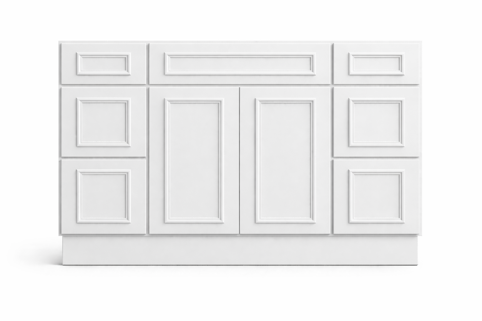 CRP-10161 Style Vanity Combination Six Drawer w/ Butt Doors in SW7005 Pure White