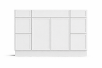 Slim Shaker Style Vanity Combination Six Drawer w/ Butt Doors in SW7005 Pure White