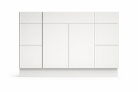 Slab Style Vanity Combination Six Drawer w/ Butt Doors in SW7005 Pure White