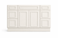 CRP-10161 Style Vanity Combination Six Drawer w/ Butt Doors in SW7010 White Duck