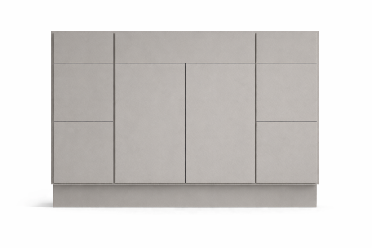 Slab Style Vanity Combination Six Drawer w/ Butt Doors in SW7017 Dorian Gray