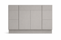 Slab Style Vanity Combination Six Drawer w/ Butt Doors in SW7017 Dorian Gray