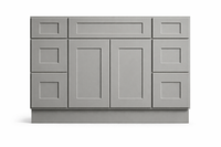 Shaker Style Vanity Combination Six Drawer w/ Butt Doors in SW7017 Dorian Gray